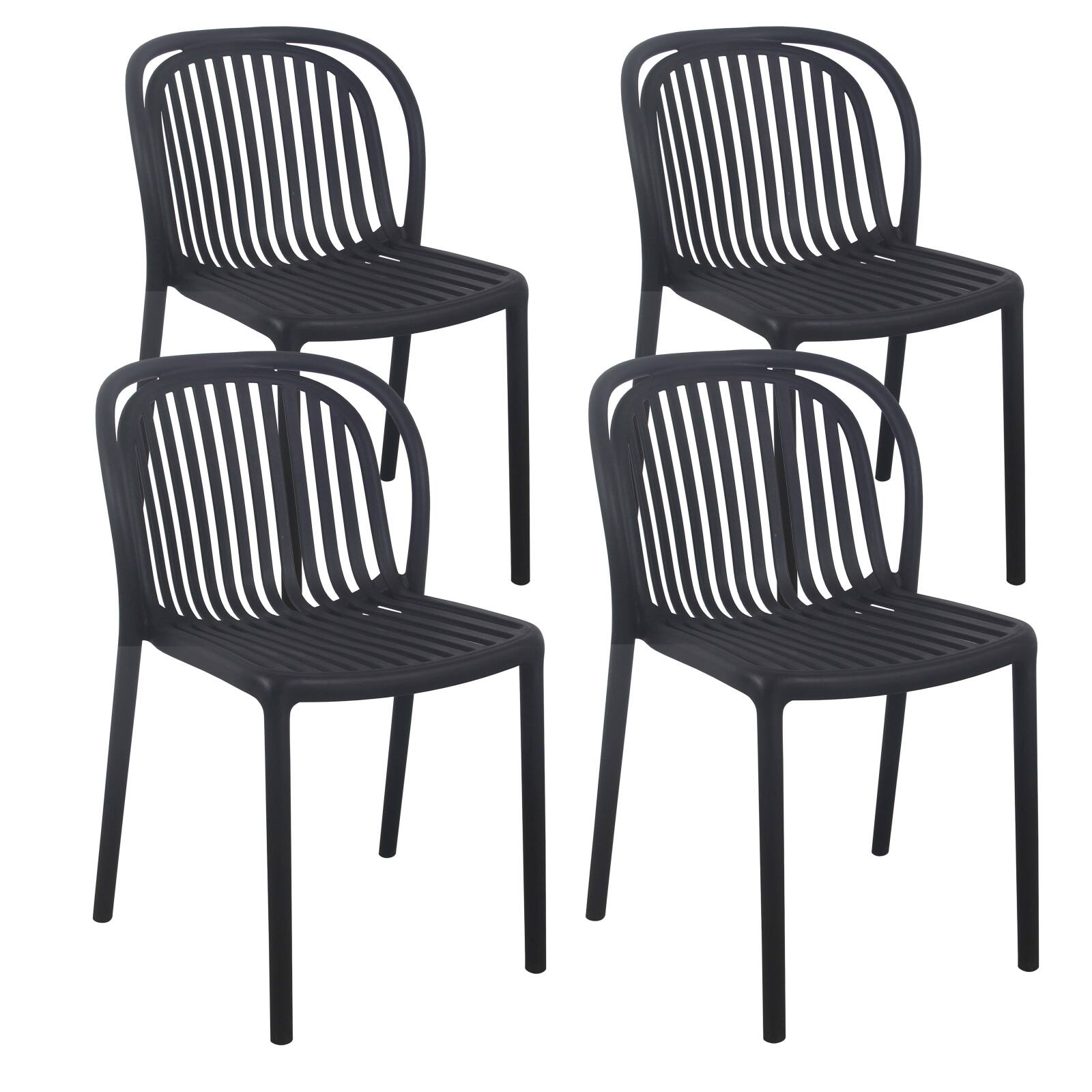 Set di 4 sedie da terrazza in plastica