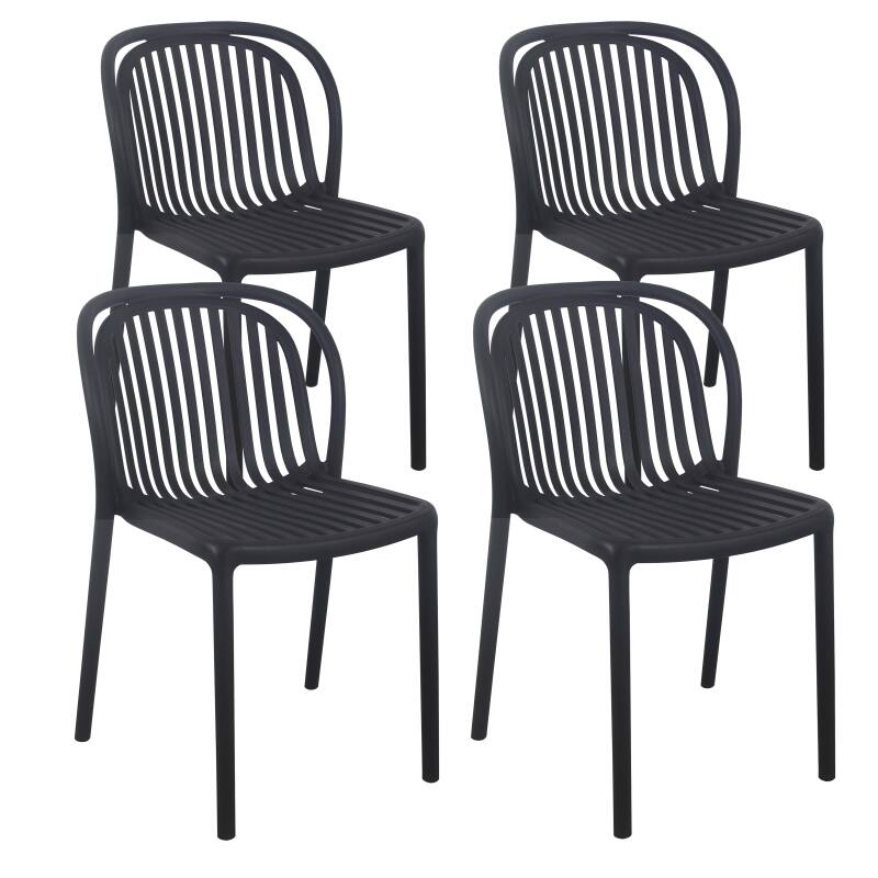 Set di 4 sedie da terrazza in plastica