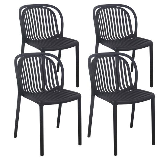 Set di 4 sedie da terrazza in plastica