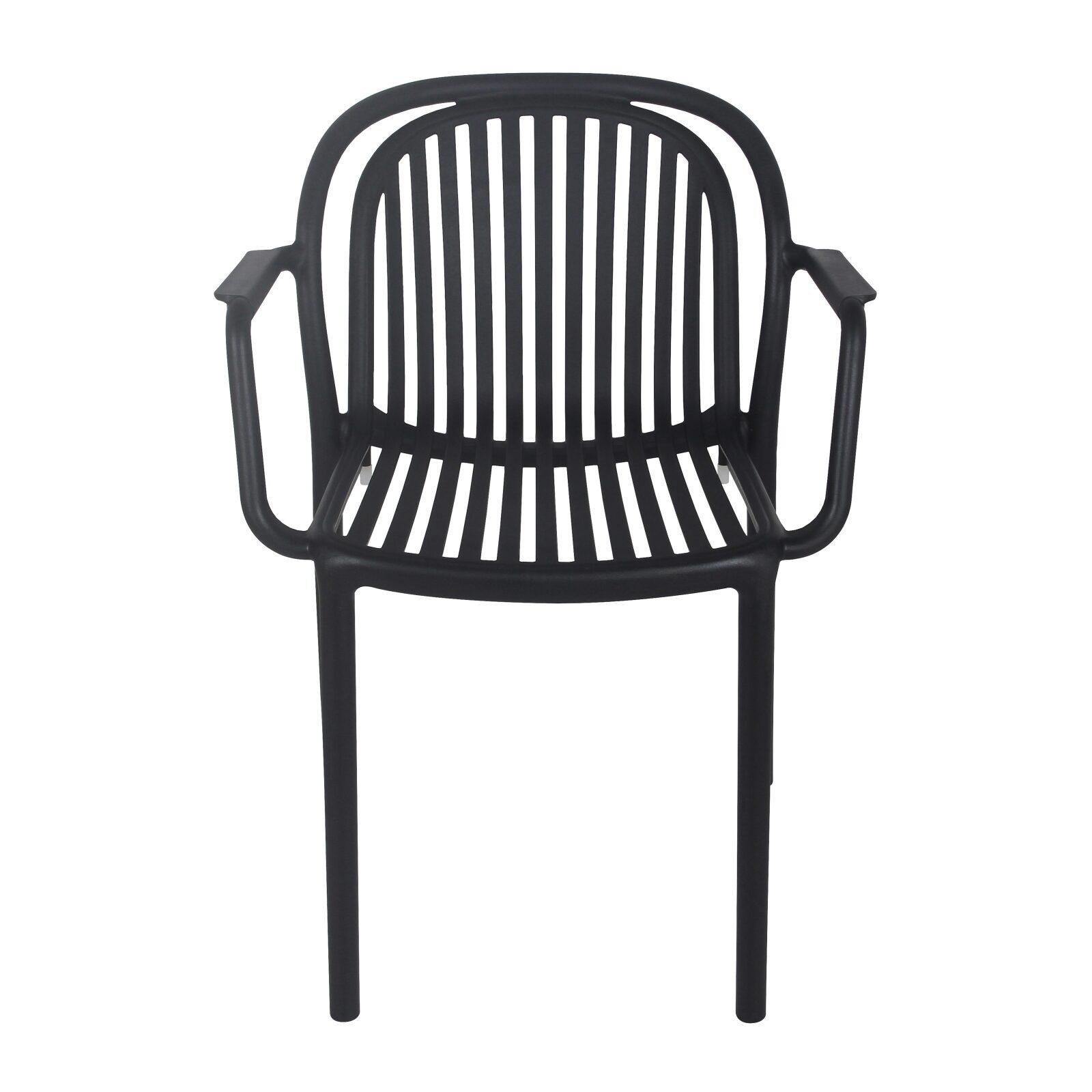 Set di 4 sedie da terrazza con braccioli in plastica