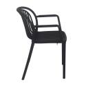 Set di 4 sedie da terrazza con braccioli in plastica