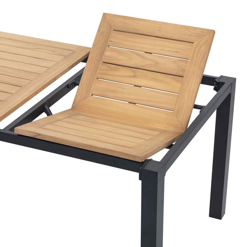 Tavolo da giardino rettangolare allungabile (180/240 x 89 x 74 cm) in alluminio e legno di eucalipto FSC®