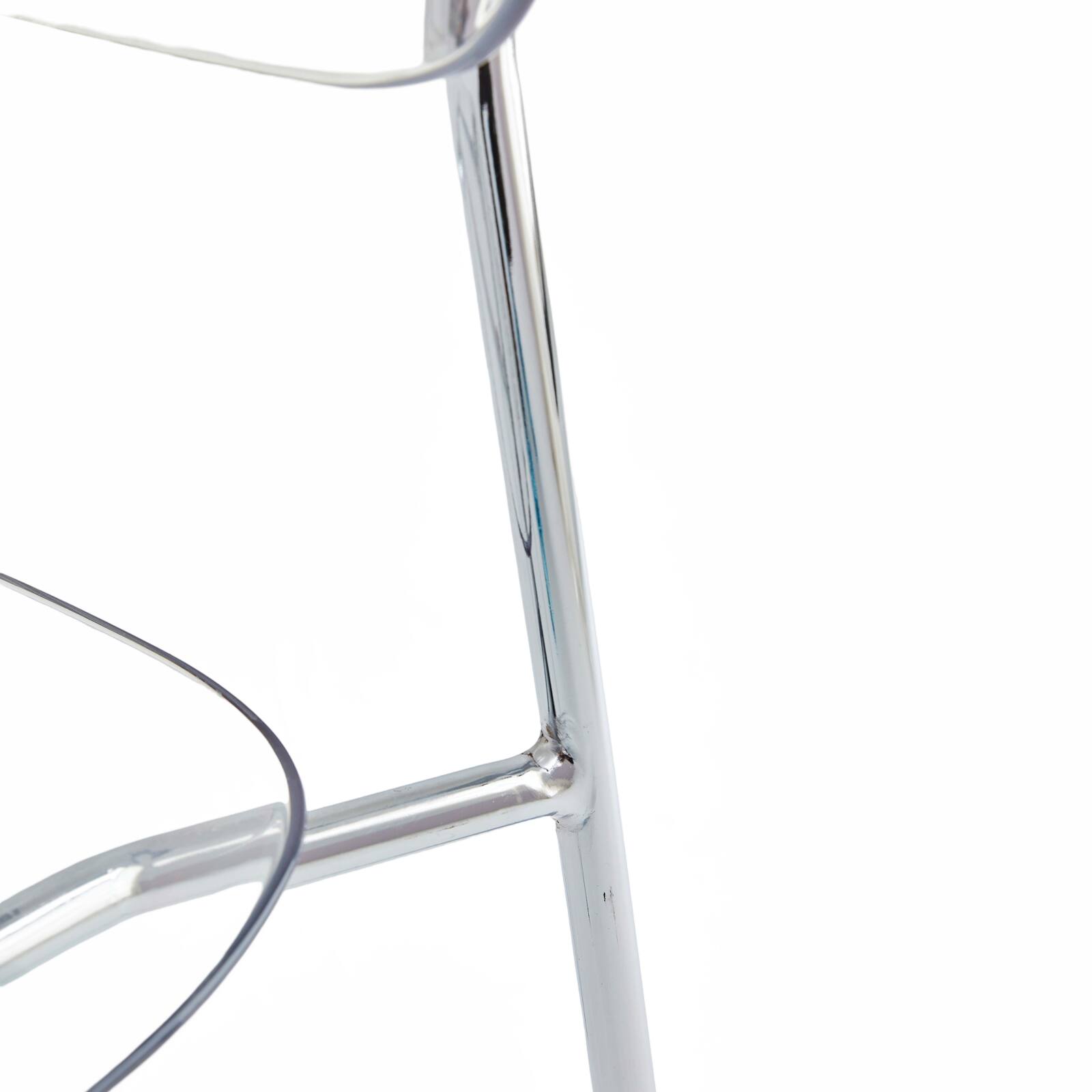 Set di 2 sedie trasparenti in acciaio e PET Set di 2 sedie trasparenti in acciaio e PET