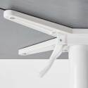 Tavolo alto 60x60 cm inclinabile in laminato con gamba bianca e sedie in metallo