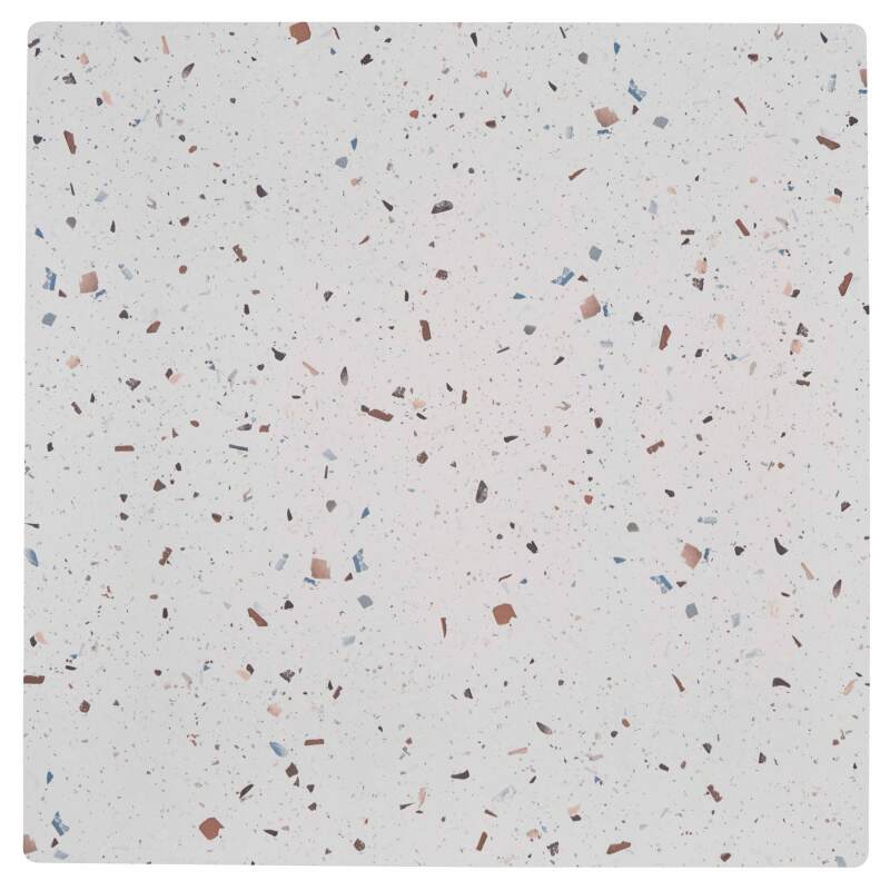 Tavolo alto 60x60 cm inclinabile in laminato con gamba bianca e sedie in metallo