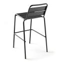 Tavolo alto 60x60 cm inclinabile in laminato con gamba bianca e sedie in metallo