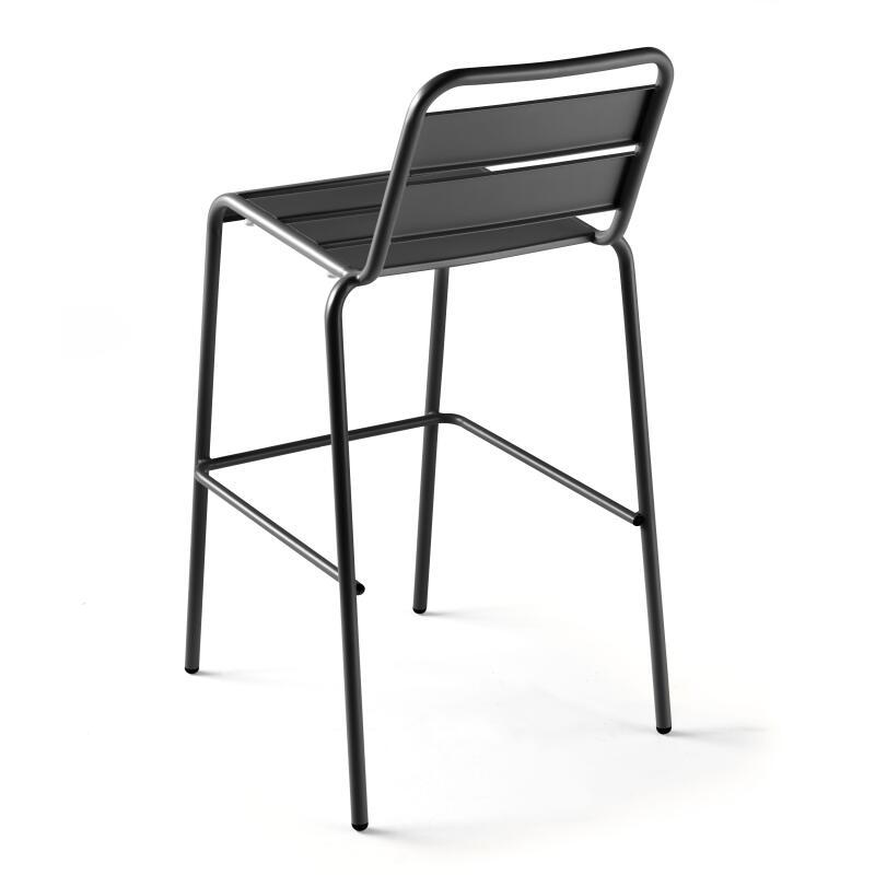 Tavolo alto 60x60 cm inclinabile in laminato con gamba bianca e sedie in metallo