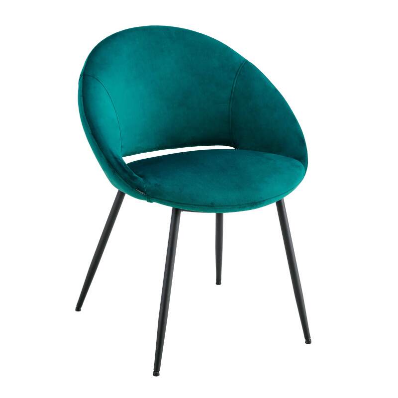 Set di 2 sedie in acciaio e velluto