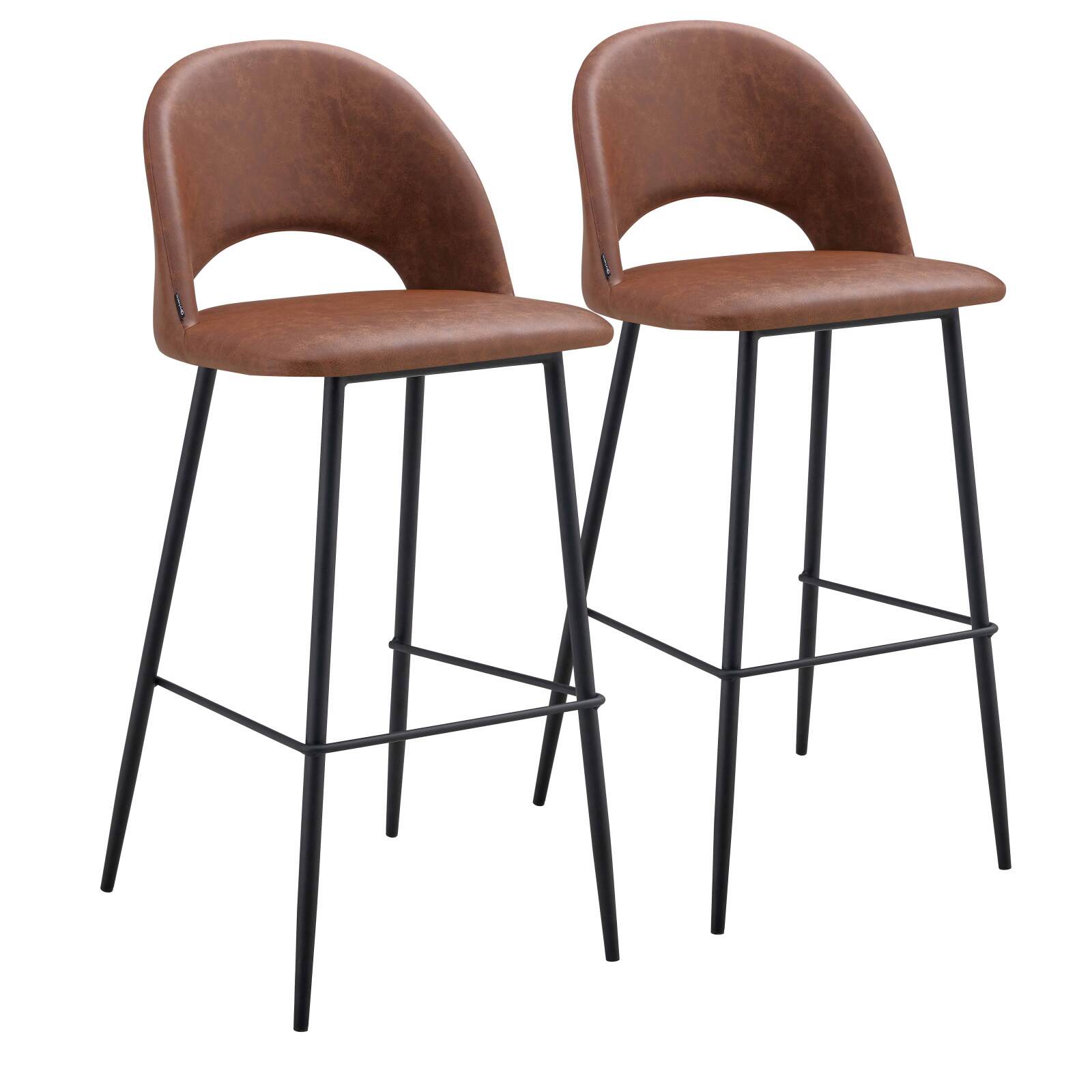 Set di 2 seggioloni in metallo e tessuto rivestito Set di 2 seggioloni in metallo e tessuto rivestito