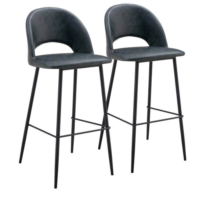 Set di 2 seggioloni in metallo e tessuto rivestito
