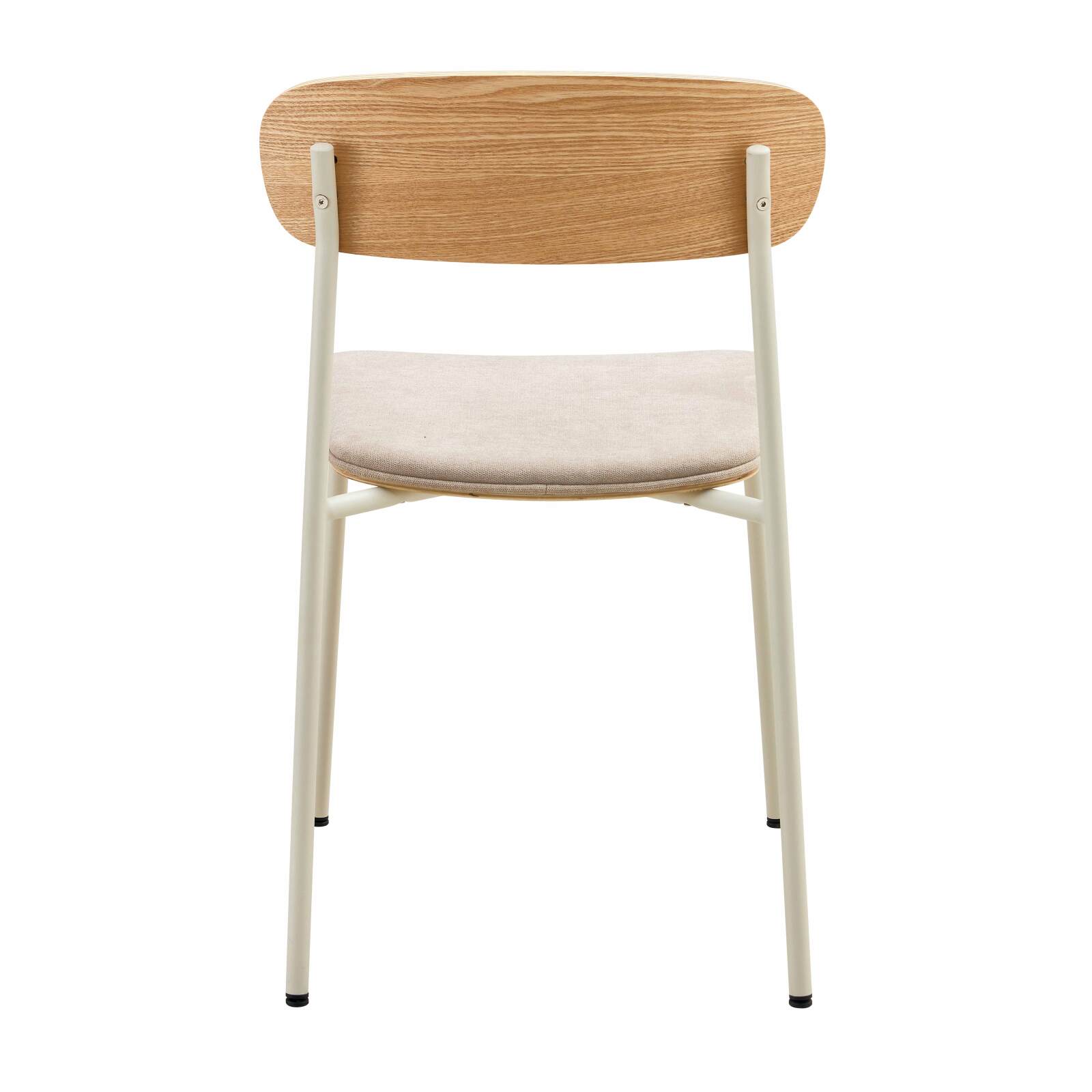 Set di 2 sedie in metallo, legno e tessuto