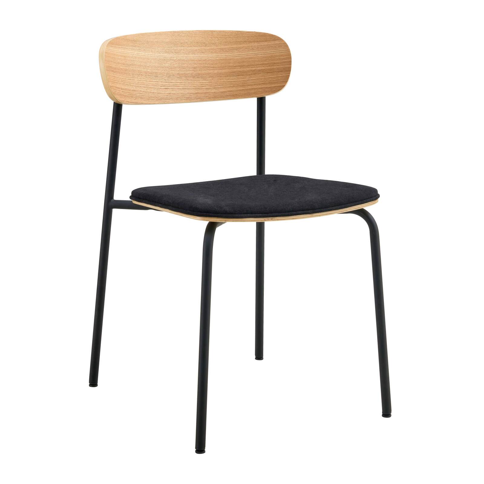 Set di 2 sedie in metallo, legno e tessuto