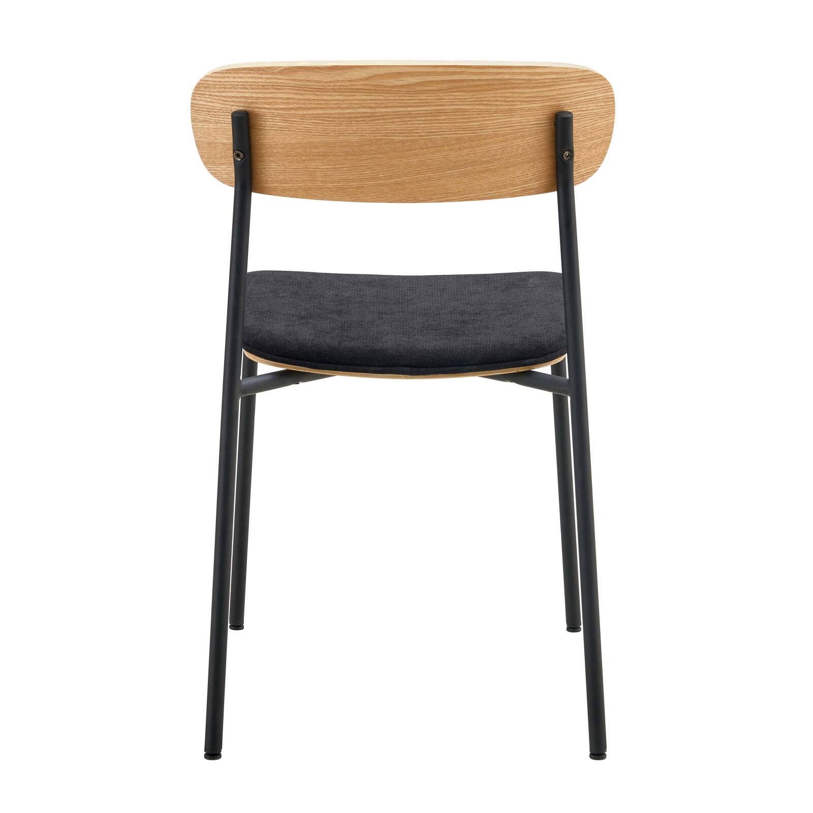 Set di 2 sedie in metallo, legno e tessuto Set di 2 sedie in metallo, legno e tessuto