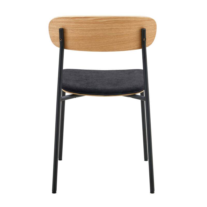 Set di 2 sedie in metallo, legno e tessuto