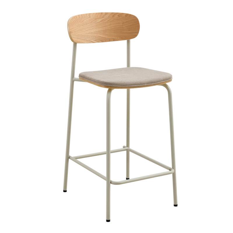 Set di 2 seggioloni in metallo, legno e tessuto (5/6)