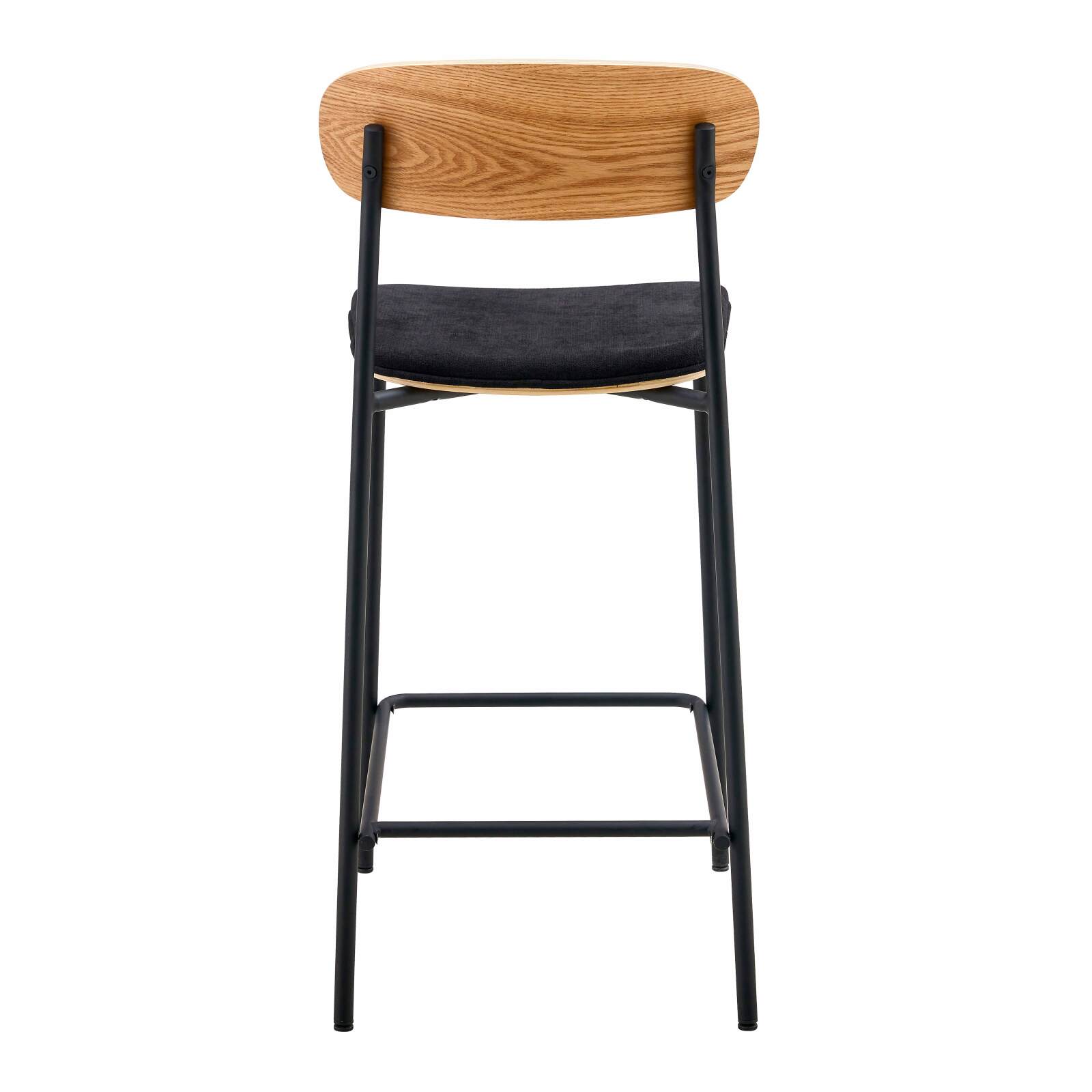 Set di 2 seggioloni in metallo, legno e tessuto