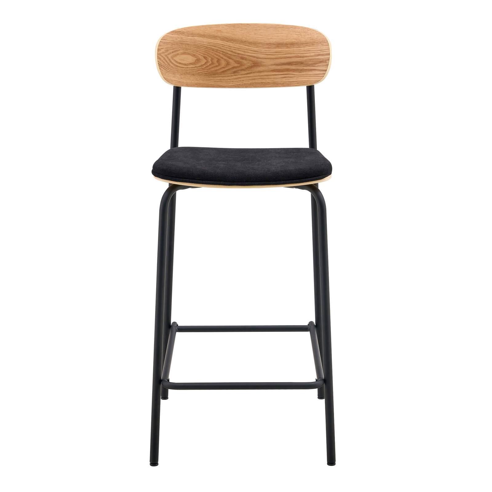 Set di 2 seggioloni in metallo, legno e tessuto