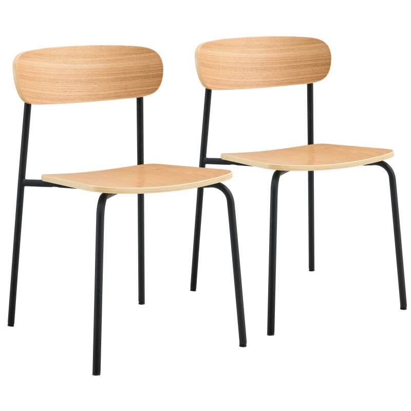 Set di 2 sedie in metallo e legno