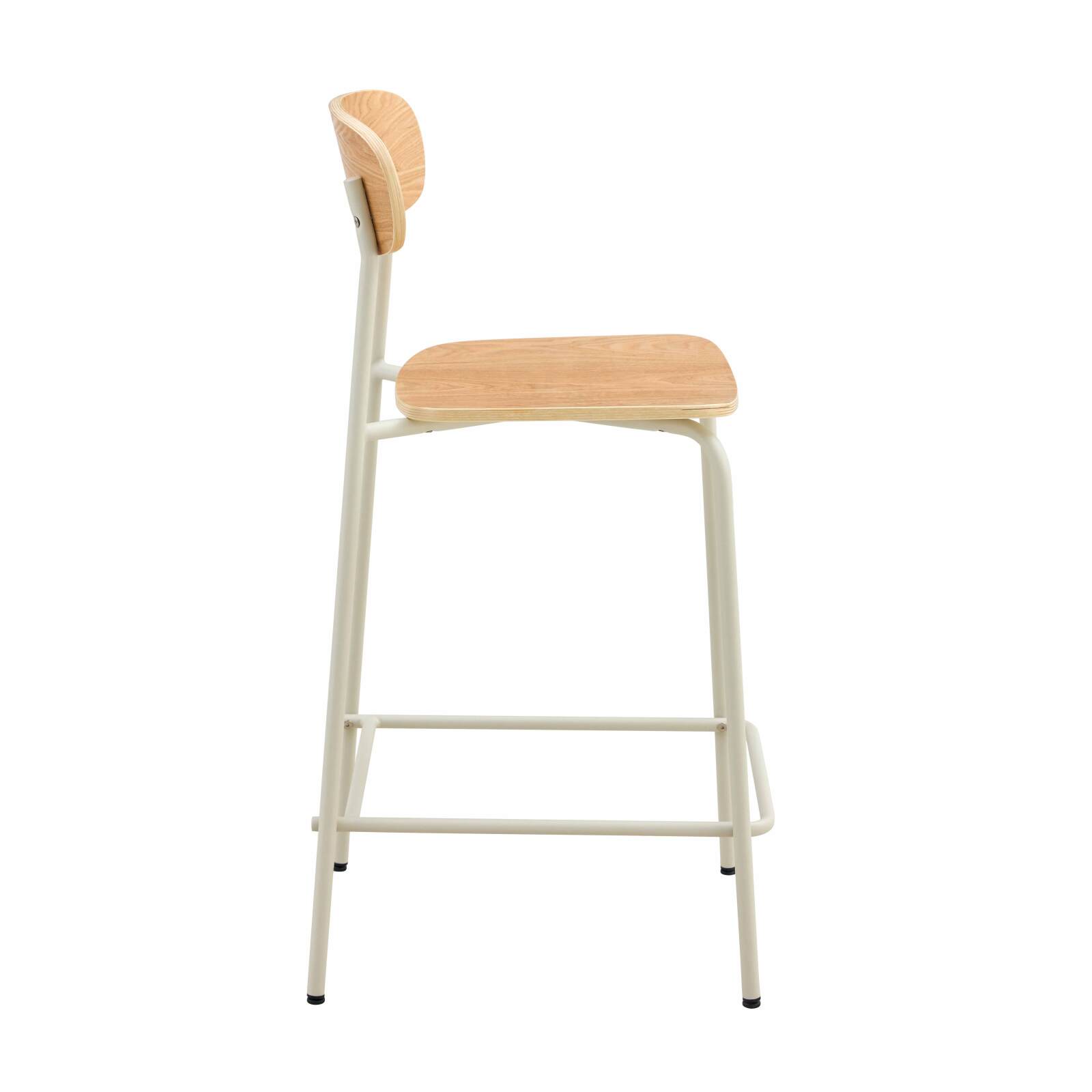 Set di 2 seggioloni in metallo e legno Set di 2 seggioloni in metallo e legno