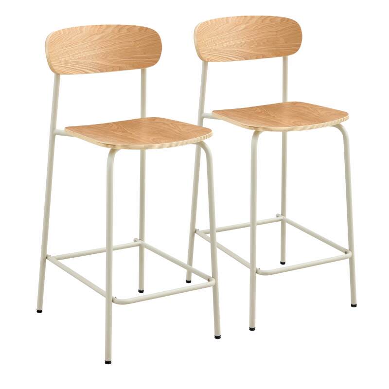 Set di 2 seggioloni in metallo e legno