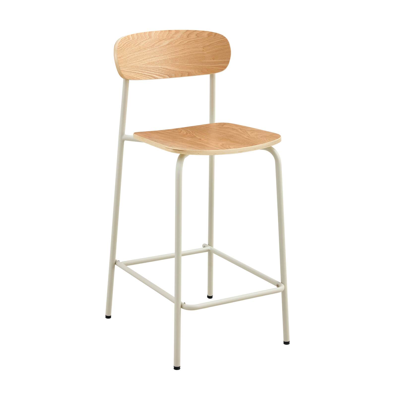 Set di 2 seggioloni in metallo e legno Set di 2 seggioloni in metallo e legno