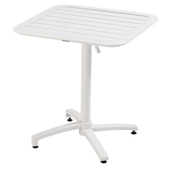 Tavolo da giardino bistrot quadrato reclinabile in alluminio per 2 persone 70x70 cm | Oviala