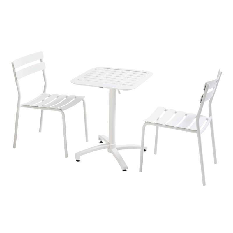 Tavolo inclinabile in alluminio 60x60 cm e 2 sedie