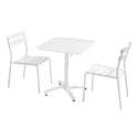 Tavolo da terrazza inclinabile 70x70 cm e 2 sedie in alluminio