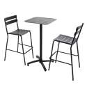 Tavolo alto inclinabile 60x60 cm e 2 seggioloni in alluminio