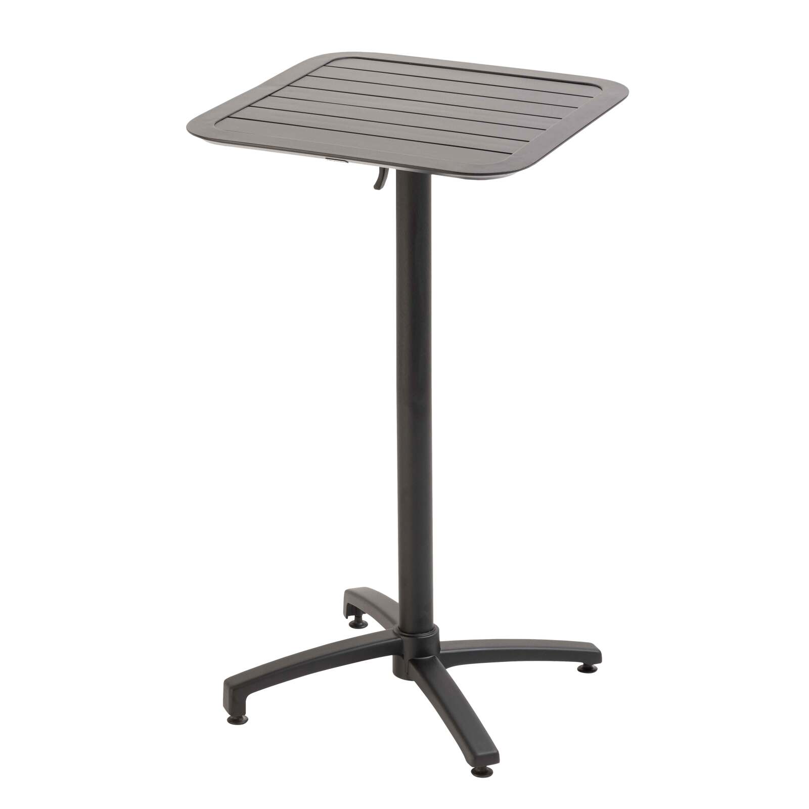 Tavolo alto inclinabile 60x60 cm e 2 seggioloni in alluminio Tavolo alto inclinabile 60x60 cm e 2 seggioloni in alluminio