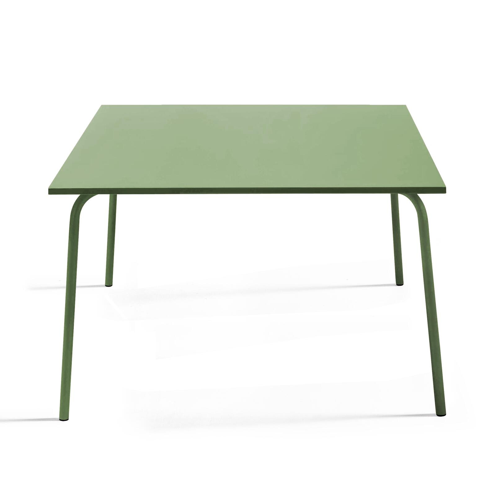 Tavolo da giardino quadrato 120 x 120 cm e 8 sedie con braccioli in metallo