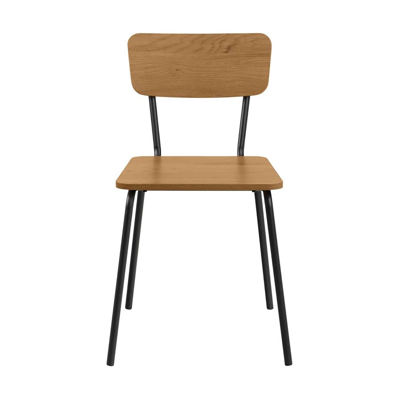 Set di 4 sedie in acciaio e MDF effetto rovere FSC®