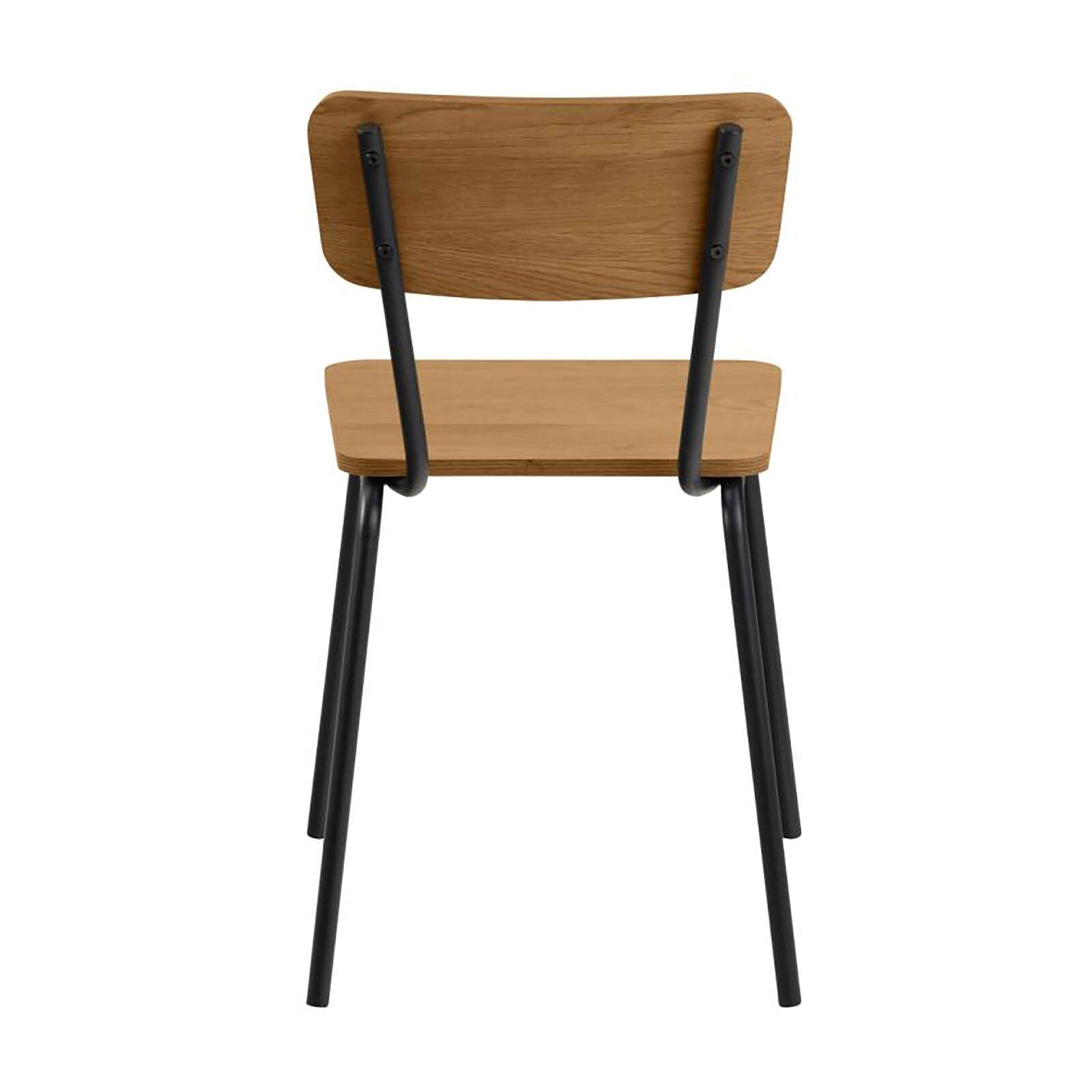 Set di 4 sedie in acciaio e MDF effetto rovere FSC®