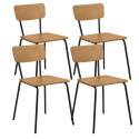 Set di 4 sedie in acciaio e MDF effetto rovere FSC®