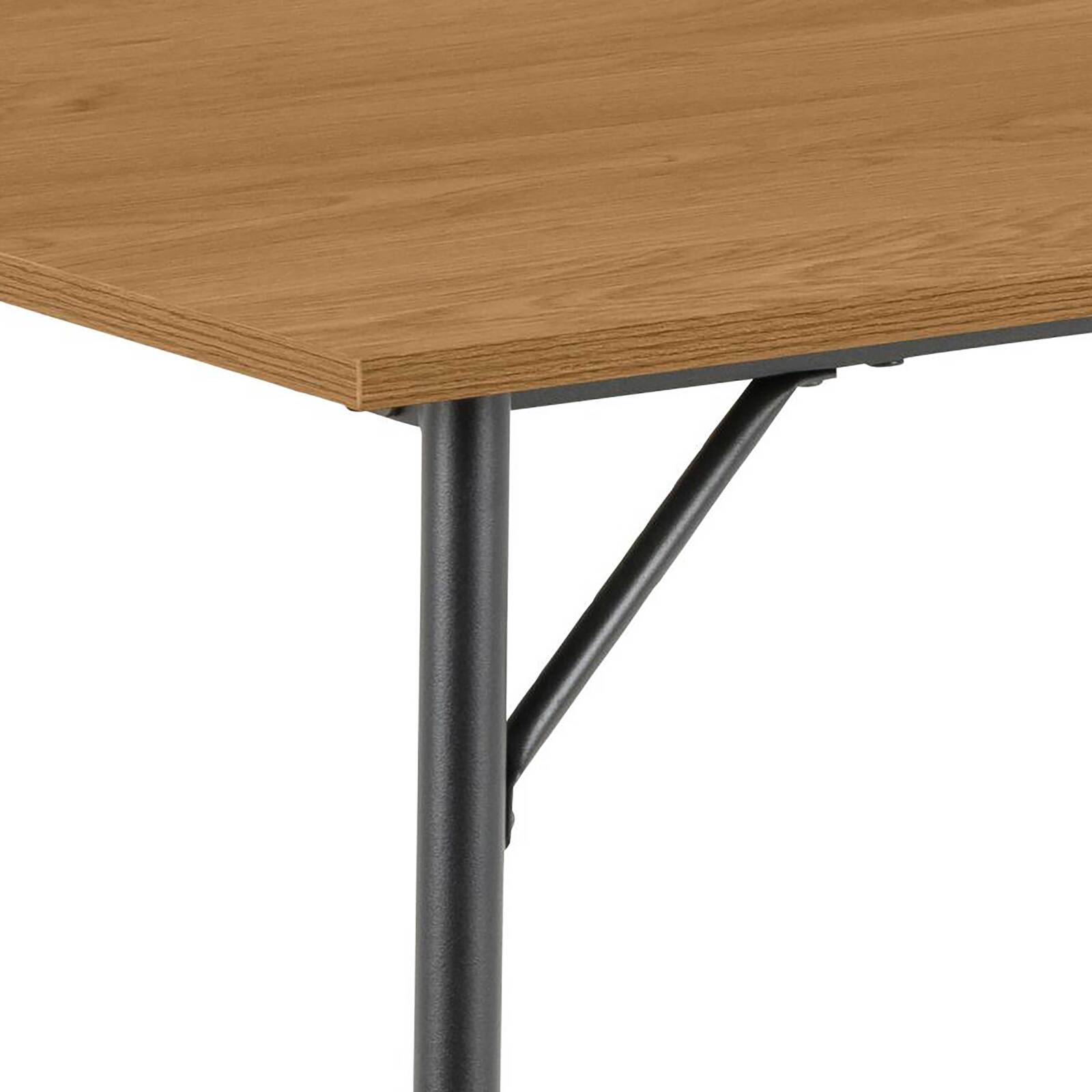 Tavolo rettangolare in acciaio e MDF effetto rovere FSC® - 6 persone