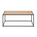 Tavolina da salotto rettangolare in acciaio e MDF effetto rovere