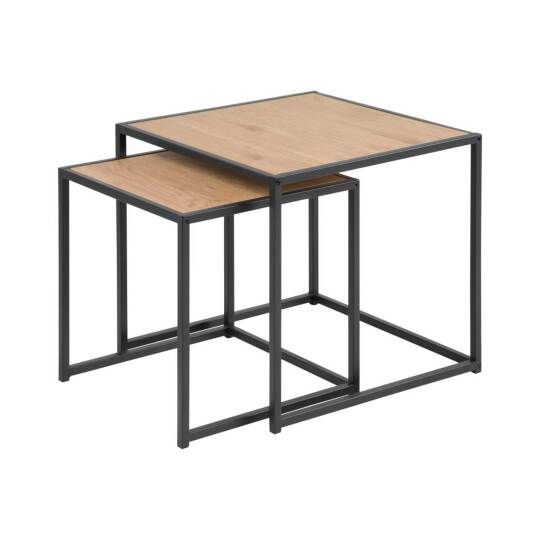 Tavolini estraibili in metallo e effetto legno quadrati 40x40 cm e 50x50 cm | Oviala