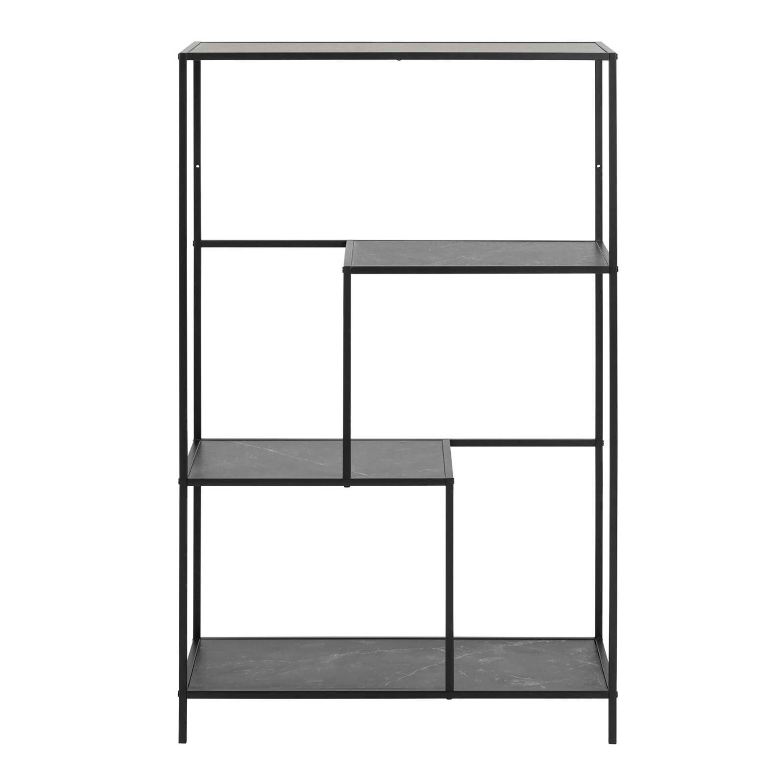 Scaffale alta in acciaio e MDF effetto marmo 114 x 72 cm