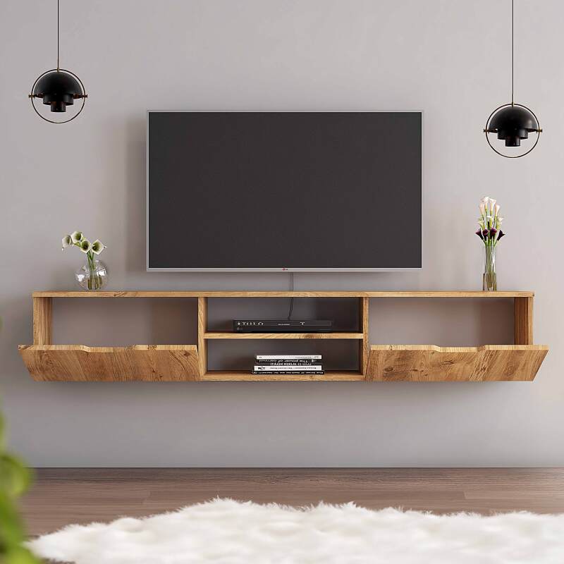 Mobile TV sospeso in melaminico effetto legno