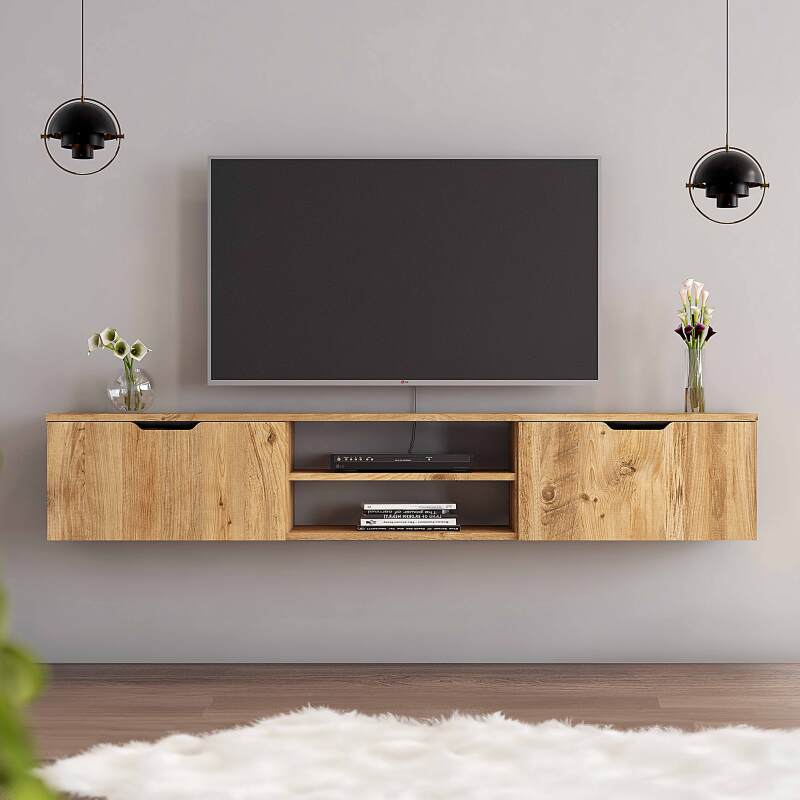 Mobile TV sospeso in melaminico effetto legno