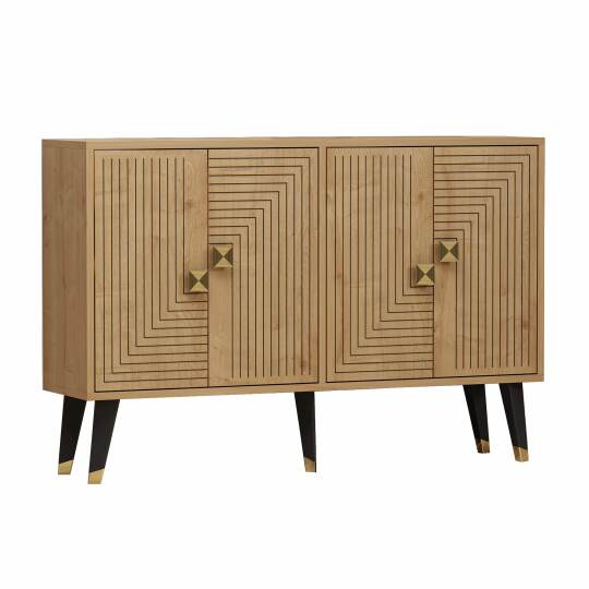 Buffet effetto legno 4 ante 120 cm | Oviala
