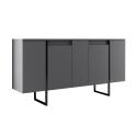 Buffet a 4 ante in metallo e melaminico grigio