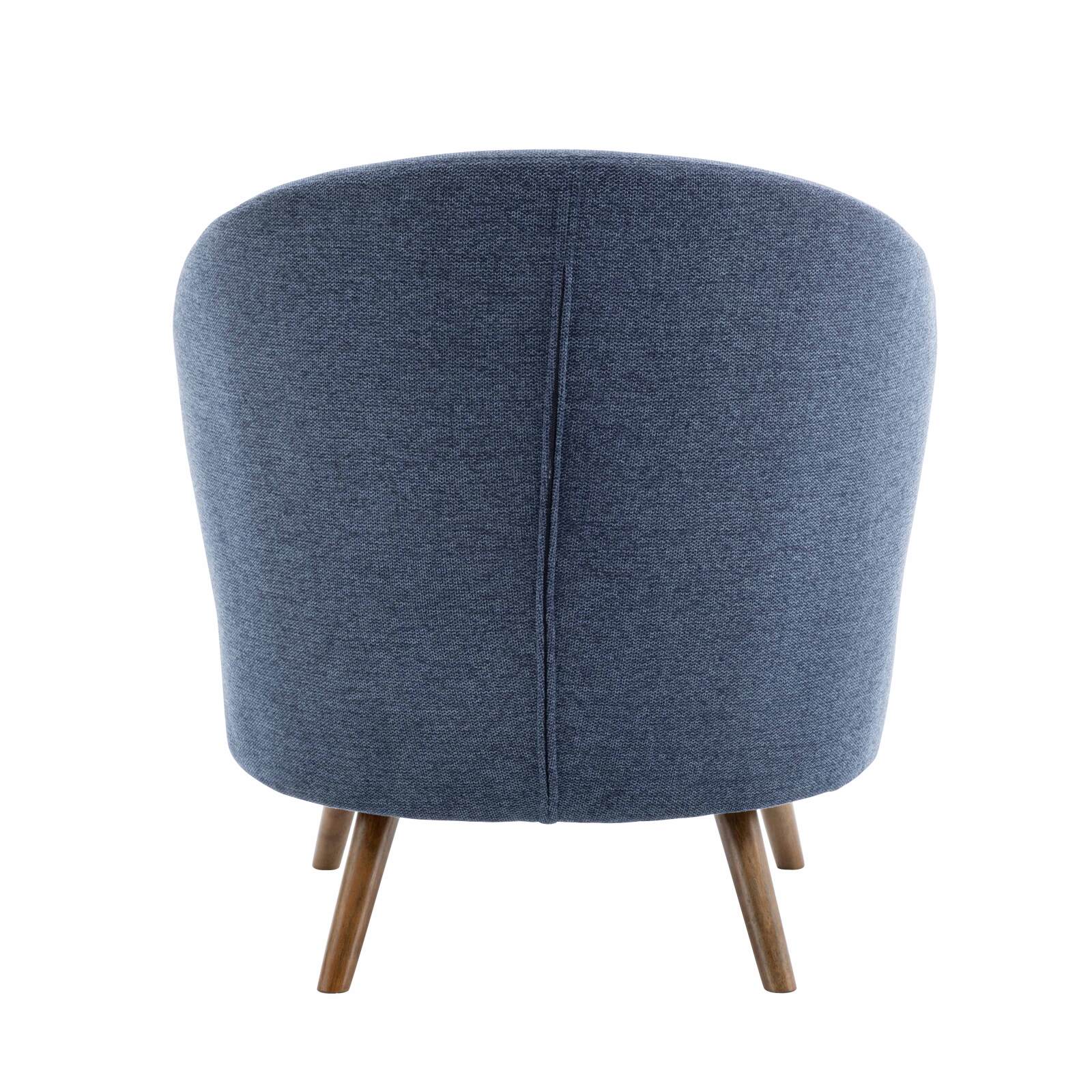 Poltrona relax in legno di caucciù e tessuto Poltrona relax in legno di caucciù e tessuto