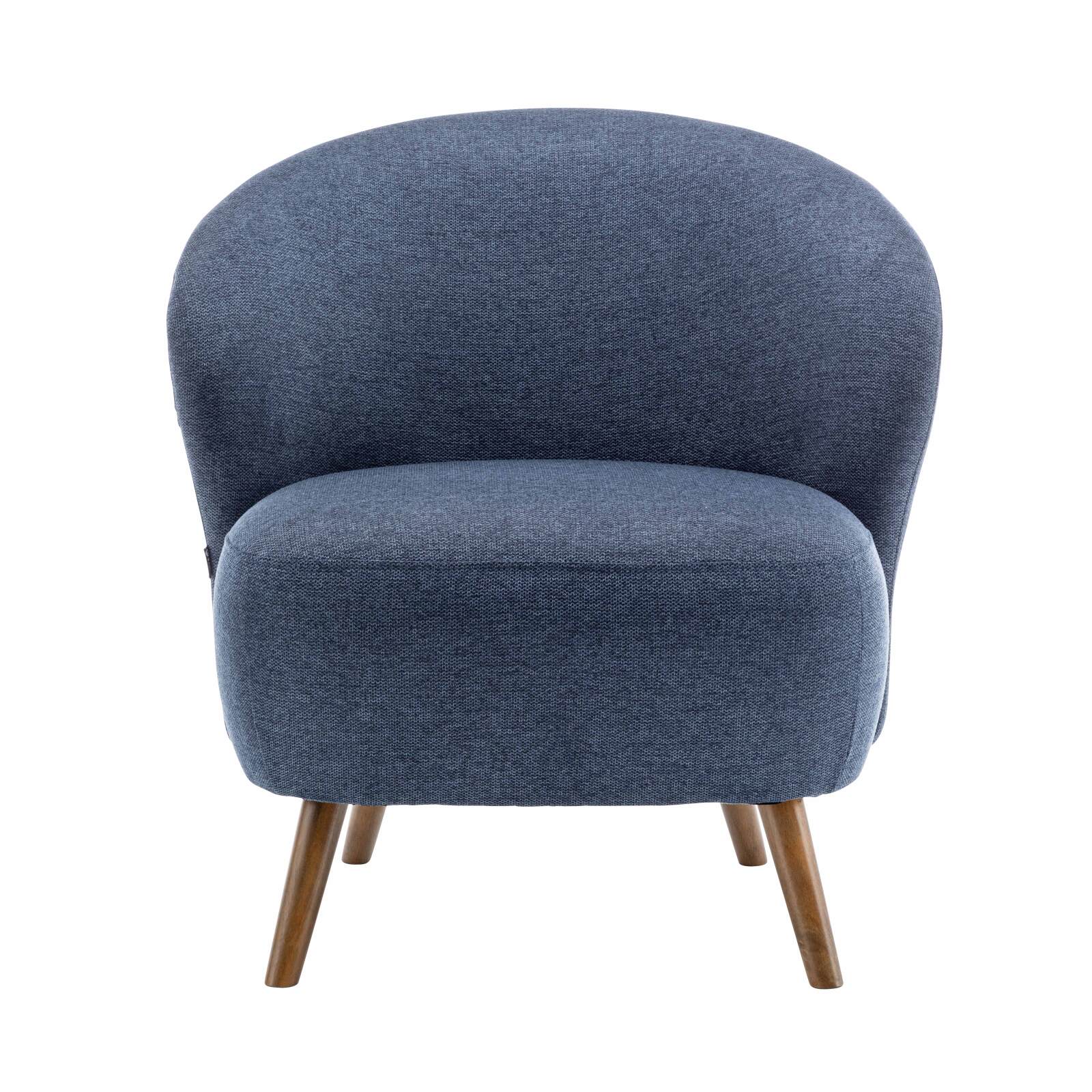 Poltrona relax in legno di caucciù e tessuto Poltrona relax in legno di caucciù e tessuto