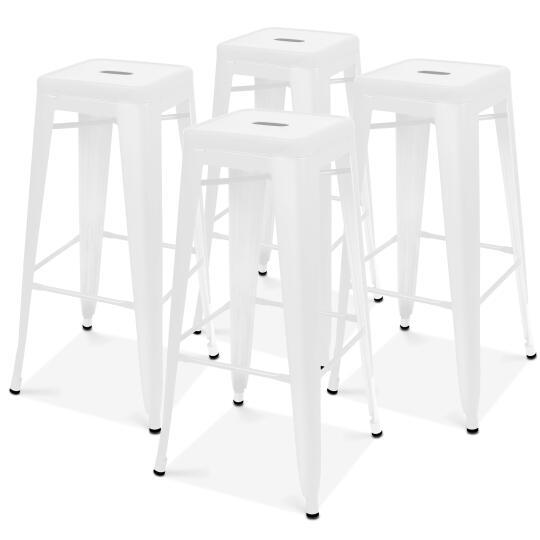 Set di 4 sgabelli da giardino in metallo