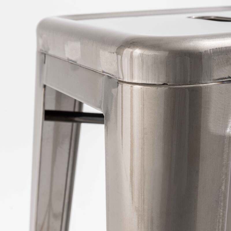 Set di 4 sgabelli da giardino in metallo (6/7)