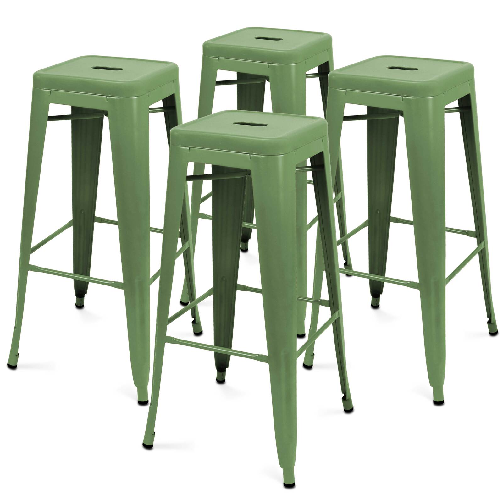 Set di 4 sgabelli da giardino in metallo