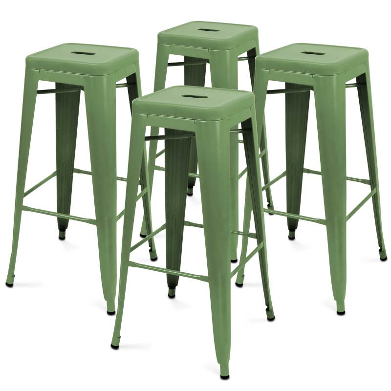 Set di 4 sgabelli da giardino in metallo