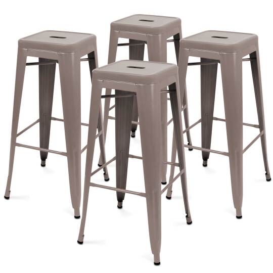 Set di 4 sgabelli da giardino in metallo