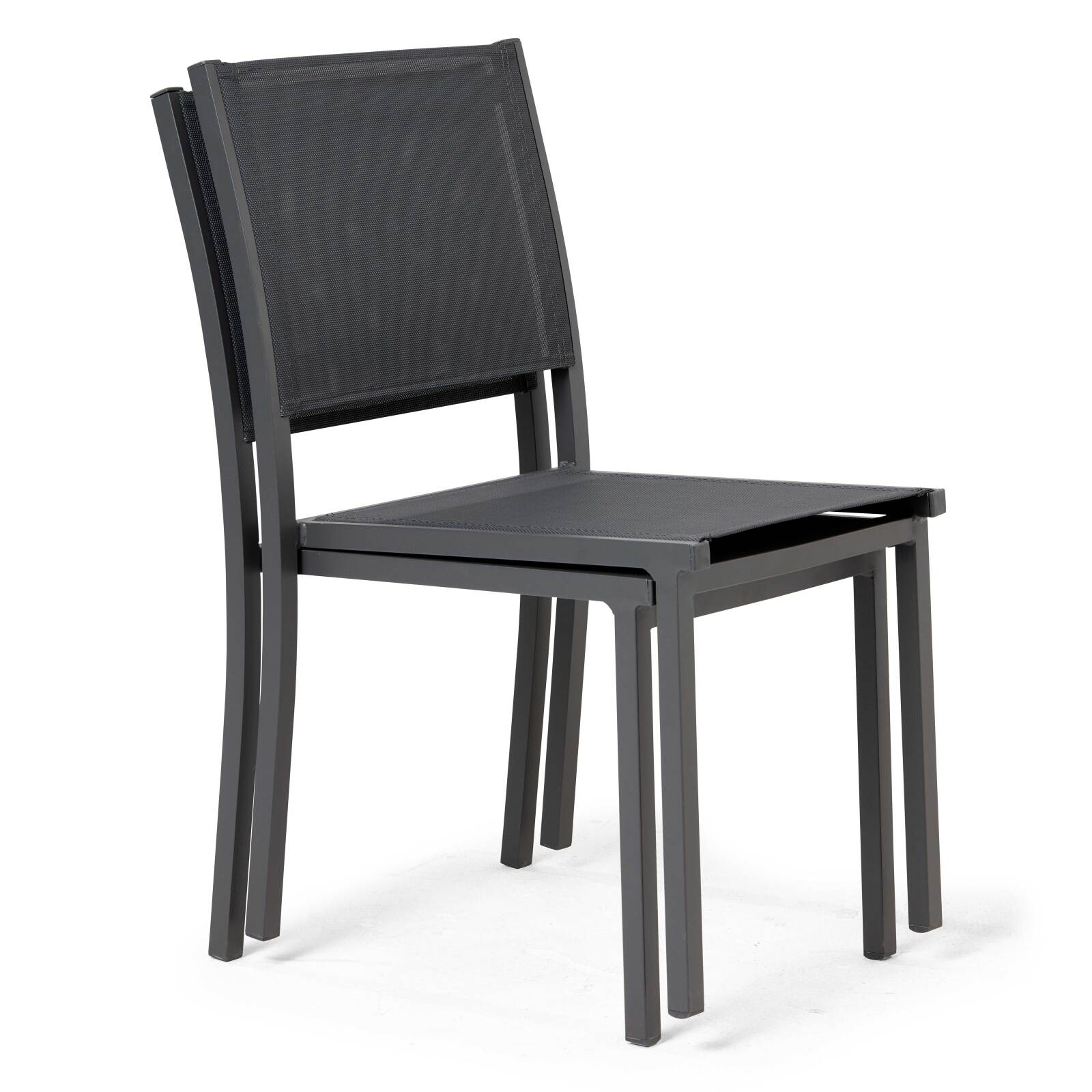 Tavolo da giardino rettangolare con piano in ceramica effetto legno grigio 185 x 95 cm, 6 sedie e 2 sedie con braccioli Tavolo da giardino rettangolare con piano in ceramica effetto legno grigio 185 x 95 cm, 6 sedie e 2 sedie con braccioli